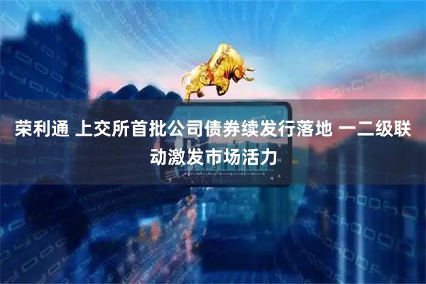 荣利通 上交所首批公司债券续发行落地 一二级联动激发市场活力